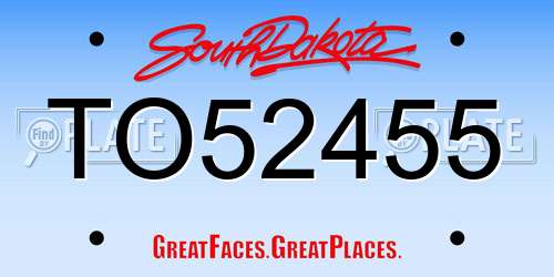 TO52455 South Dakota License Plate