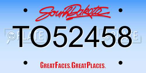TO52458 South Dakota License Plate
