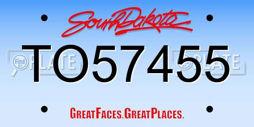 TO57455 South Dakota License Plate