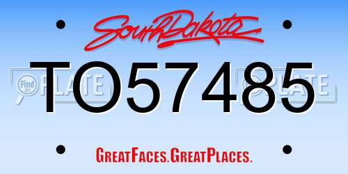 TO57485 South Dakota License Plate