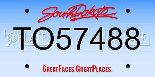TO57488 South Dakota License Plate
