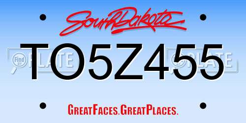 TO5Z455 South Dakota License Plate