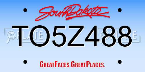 TO5Z488 South Dakota License Plate