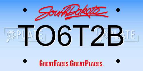 TO6T2B South Dakota License Plate