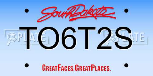 TO6T2S South Dakota License Plate