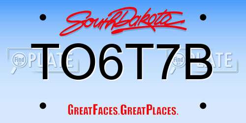 TO6T7B South Dakota License Plate