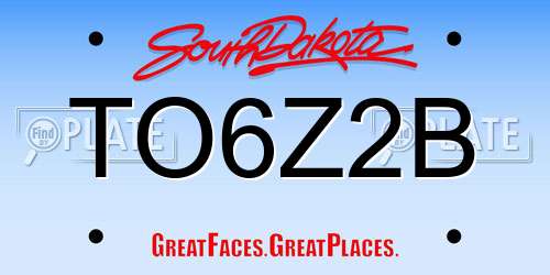 TO6Z2B South Dakota License Plate