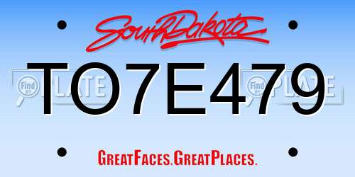 TO7E479 South Dakota License Plate
