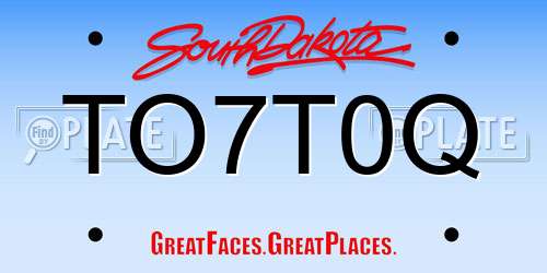 TO7T0Q South Dakota License Plate