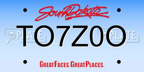 TO7Z0O South Dakota License Plate