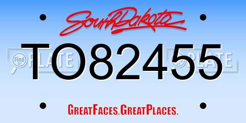 TO82455 South Dakota License Plate