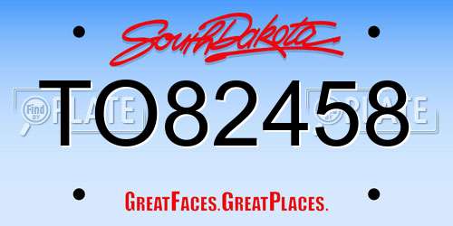 TO82458 South Dakota License Plate