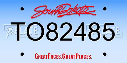 TO82485 South Dakota License Plate