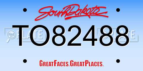 TO82488 South Dakota License Plate