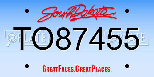 TO87455 South Dakota License Plate