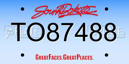 TO87488 South Dakota License Plate