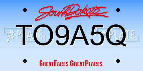 TO9A5Q South Dakota License Plate