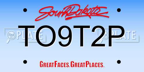 TO9T2P South Dakota License Plate
