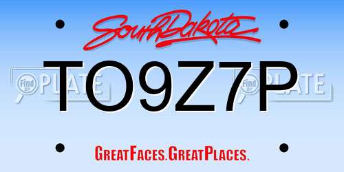 TO9Z7P South Dakota License Plate