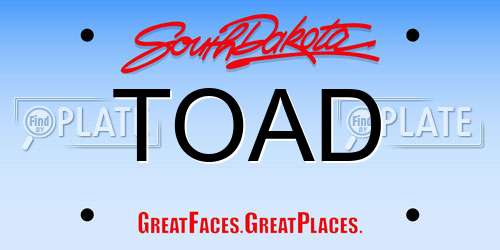 TOAD South Dakota License Plate