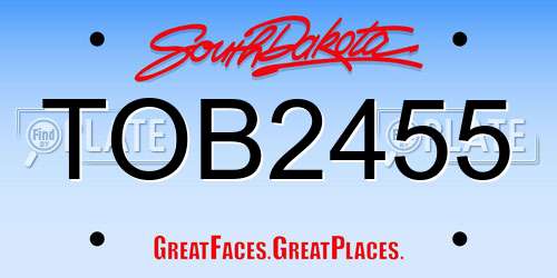 TOB2455 South Dakota License Plate