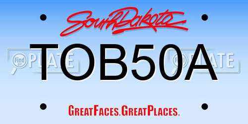 TOB50A South Dakota License Plate