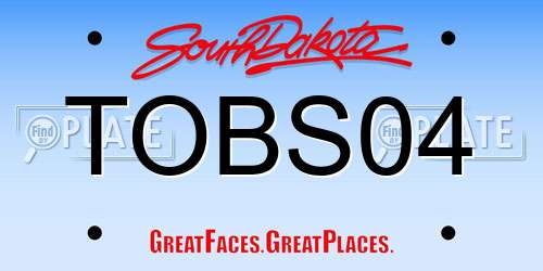 TOBS04 South Dakota License Plate