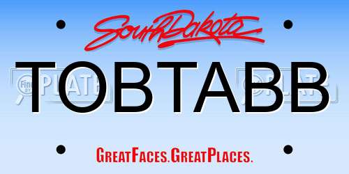 TOBTABB South Dakota License Plate