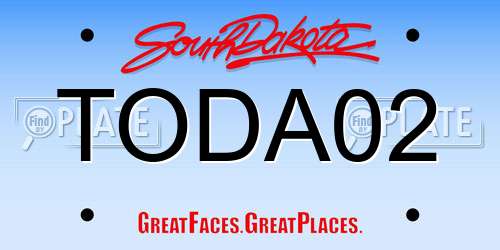 TODA02 South Dakota License Plate