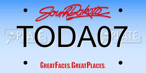 TODA07 South Dakota License Plate