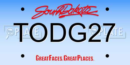 TODG27 South Dakota License Plate