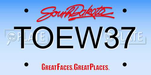 TOEW37 South Dakota License Plate