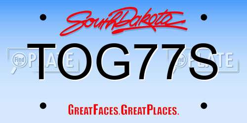 TOG77S South Dakota License Plate