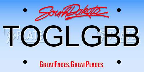 TOGLGBB South Dakota License Plate