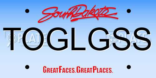 TOGLGSS South Dakota License Plate