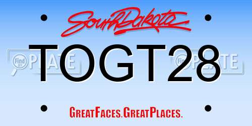 TOGT28 South Dakota License Plate