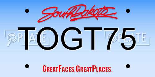 TOGT75 South Dakota License Plate