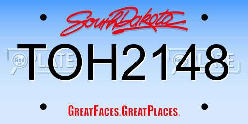 TOH2148 South Dakota License Plate