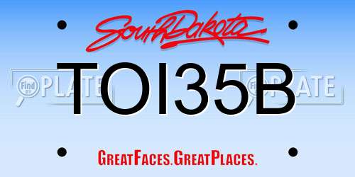 TOI35B South Dakota License Plate