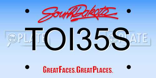 TOI35S South Dakota License Plate