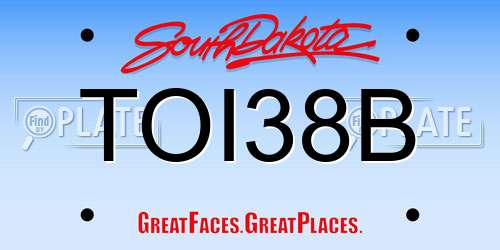 TOI38B South Dakota License Plate