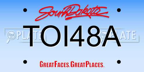 TOI48A South Dakota License Plate