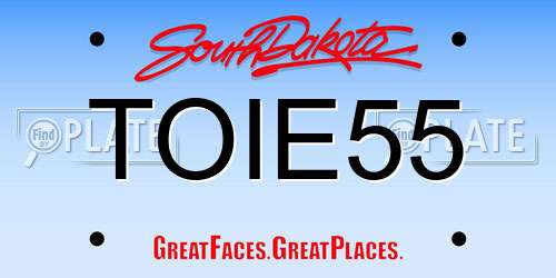 TOIE55 South Dakota License Plate