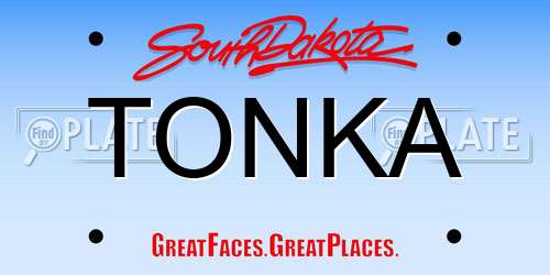 TONKA South Dakota License Plate