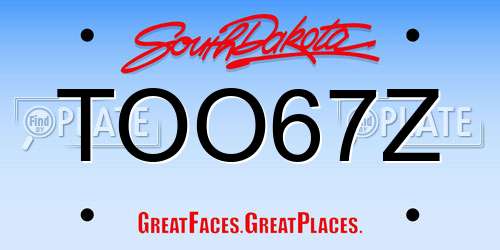TOO67Z South Dakota License Plate