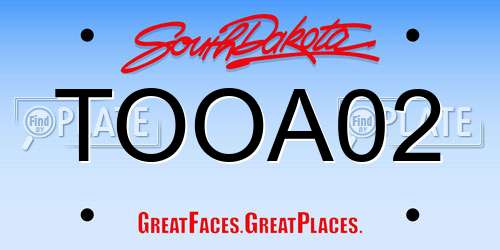 TOOA02 South Dakota License Plate