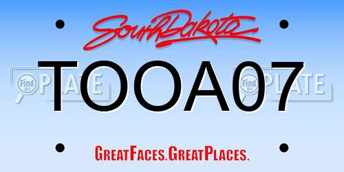TOOA07 South Dakota License Plate