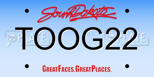 TOOG22 South Dakota License Plate