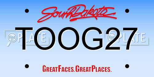 TOOG27 South Dakota License Plate