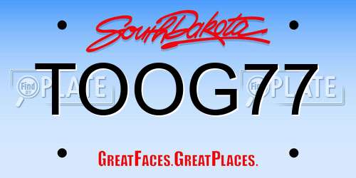 TOOG77 South Dakota License Plate